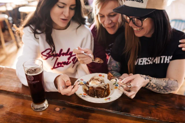 Looking for someone to look at us the way Lauren, Tera, and Heather look at Camp Kitchens' Dessert offering....
