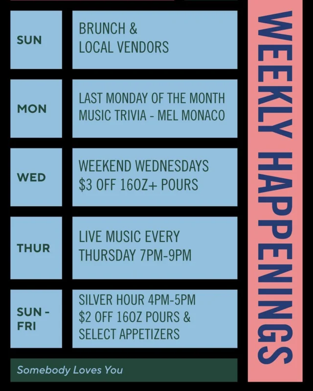 Helping you plan your week..