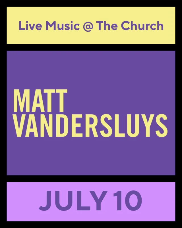 Catch Matt Vandersluys for Live Music Thursday's this week at The Church